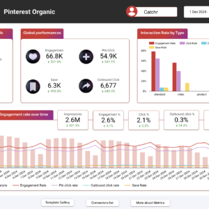 Pinterest Organic Data Studio dashboard template