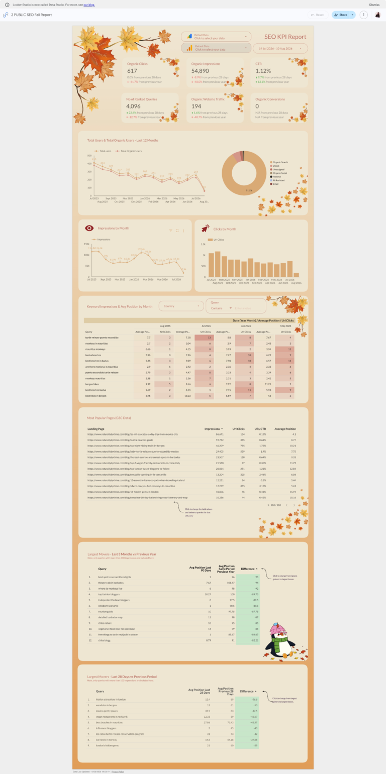 SEO Reporting Dashboard (GA4 + Search Console)