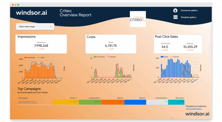 Data Studio Criteo Overview Report
