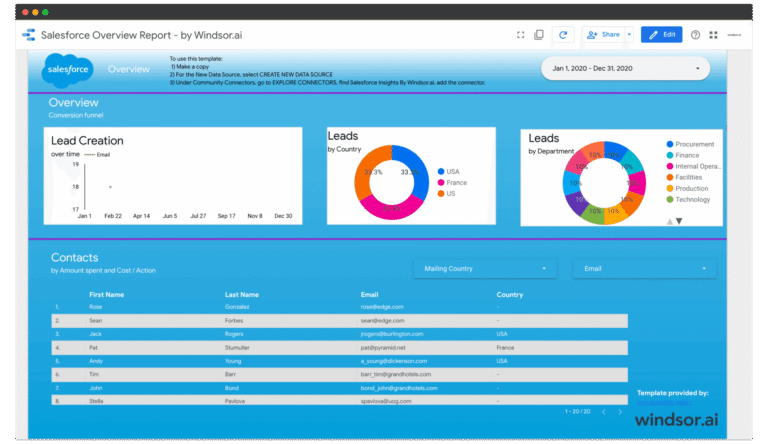 Data Studio Salesforce Overview Report
