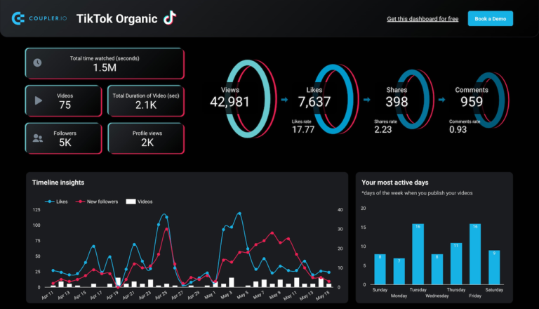 TikTok Data Studio dashboard template