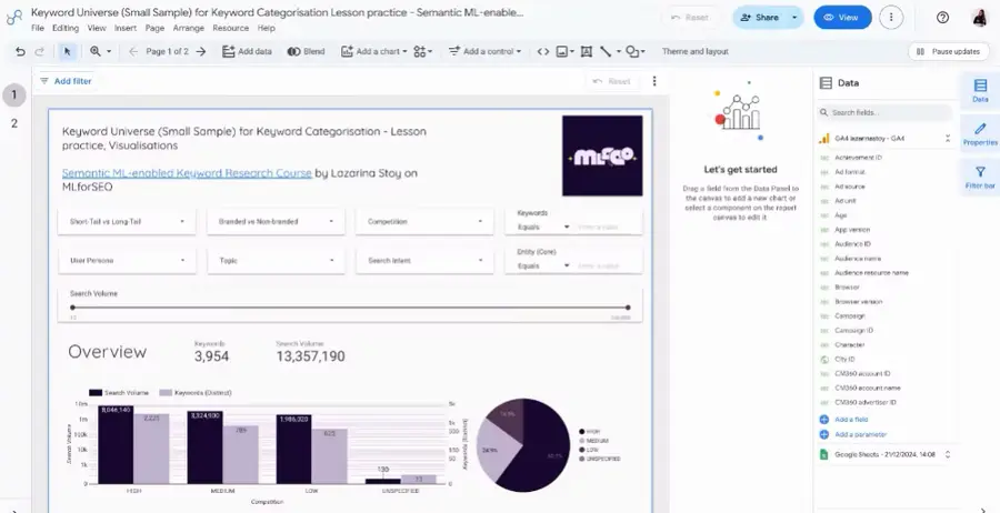 Animation showing a report-level component hidden behind a page background, then brought forward by setting Report-level component position to Top